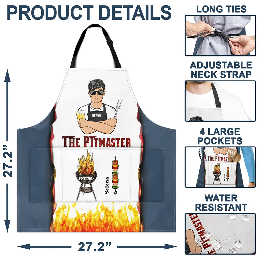BBQ Grillfather - Personalized Apron - Image 4