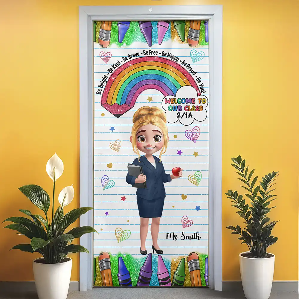 Be Bright Be Kind Back To School - Personalized Door Cover