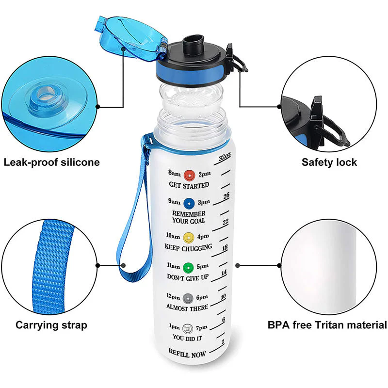 Be Strong When You Are Weak Weightlifting - Personalized Custom Water Tracker Bottle - Image 4