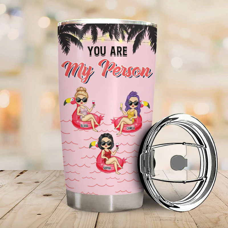 Beach Best Friend Apparently We're Trouble When We're Together - Gift For Bestie - Personalized Custom Tumbler - Image 2