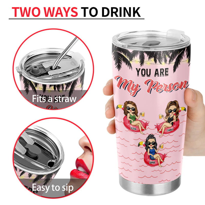 Beach Best Friend Apparently We're Trouble When We're Together - Gift For Bestie - Personalized Custom Tumbler - Image 4