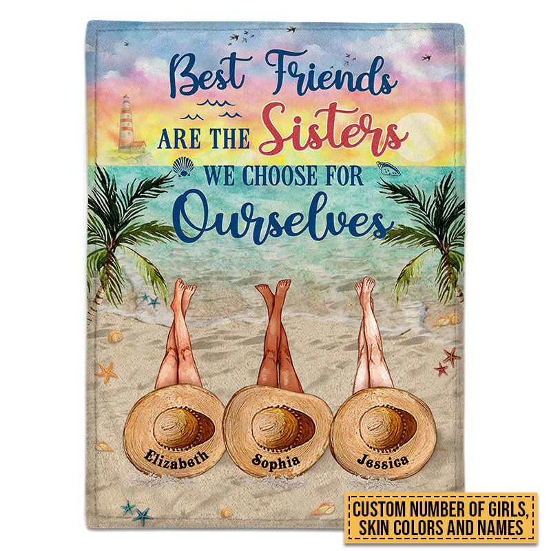 Beach Bestie Choose For Ourselves  Custom Blanket, Bff Blanket, Blanket For Friends, Gift For Friends - Image 2
