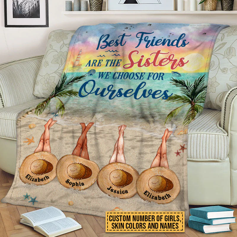 Beach Bestie Choose For Ourselves  Custom Blanket, Bff Blanket, Blanket For Friends, Gift For Friends - Image 4