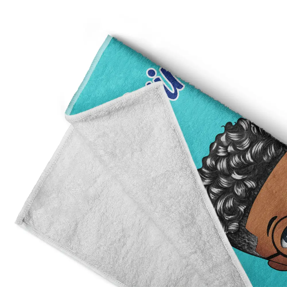 Beach Cartoon Kid - Personalized Beach Towel - Image 4