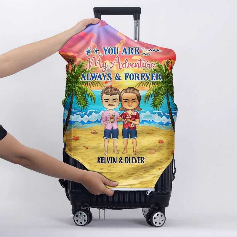Beach Couple I Love You To The Beach And Back - Gift For Couples - Personalized Custom Luggage Cover - Image 5