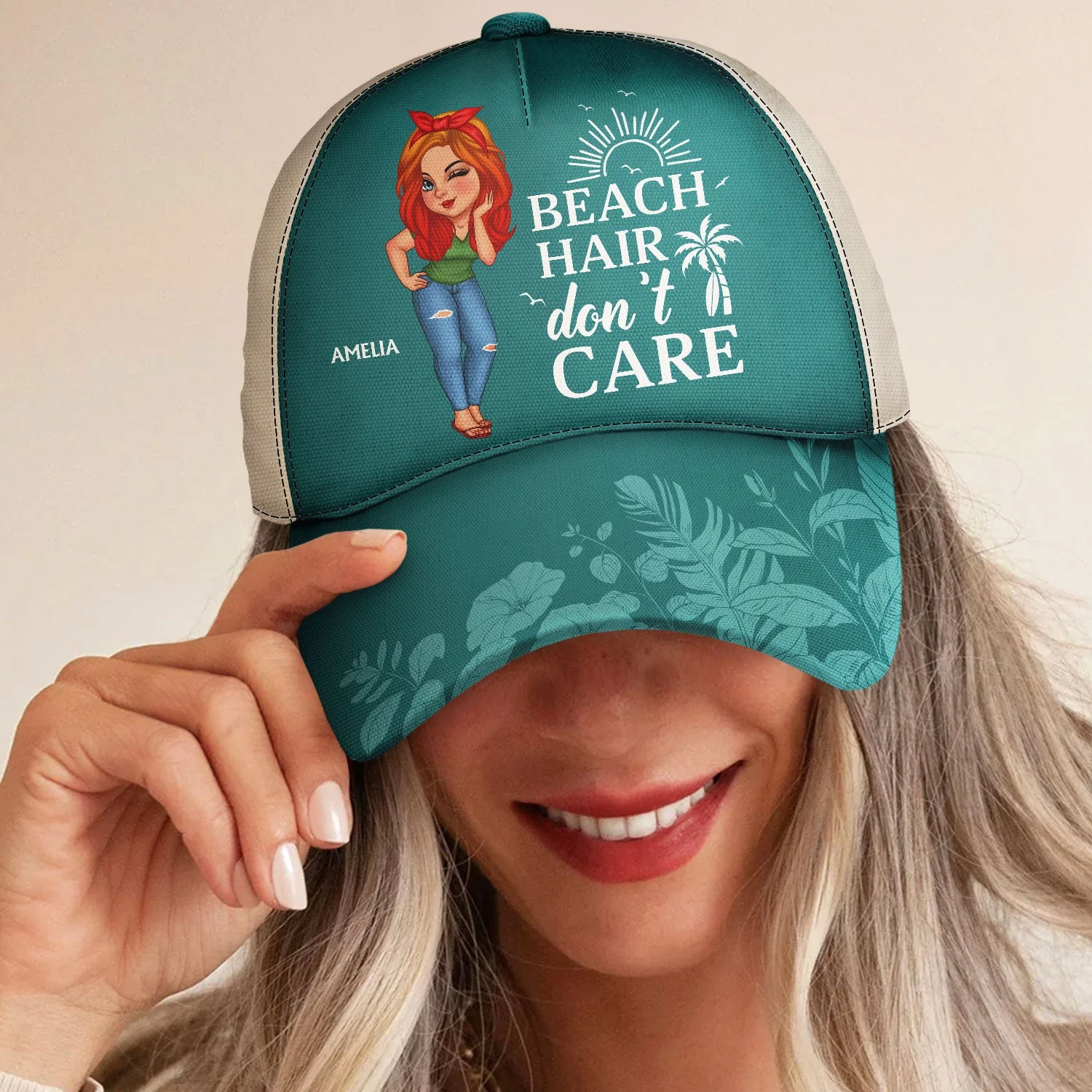 Beach Hair Don't Care - Gift For Beach Lovers, Traveling Lovers, Women - Personalized Classic Cap - Image 4