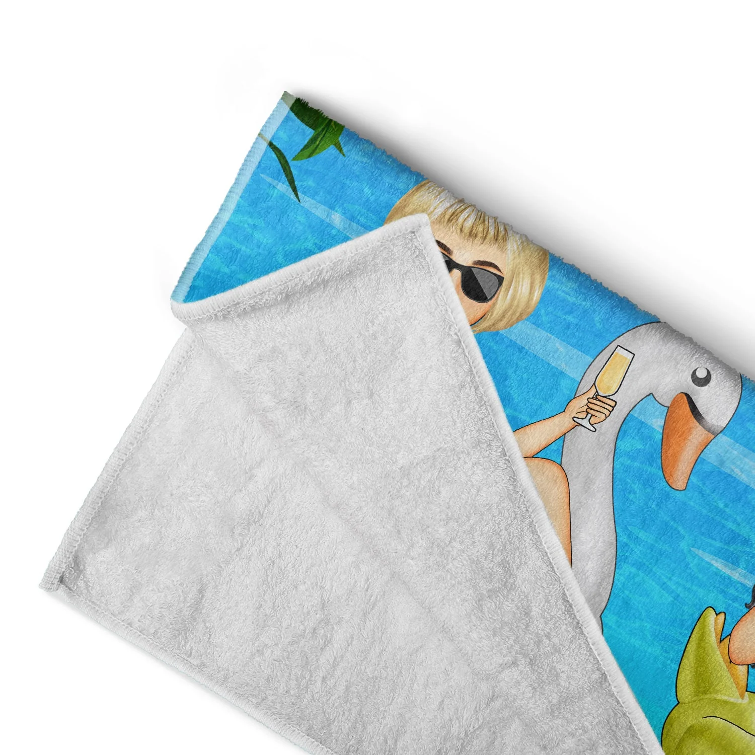 Beach Pool Flamingo Girl Besties Are Like Thick Thighs - Gift For Besties - Personalized Beach Towel - Image 4