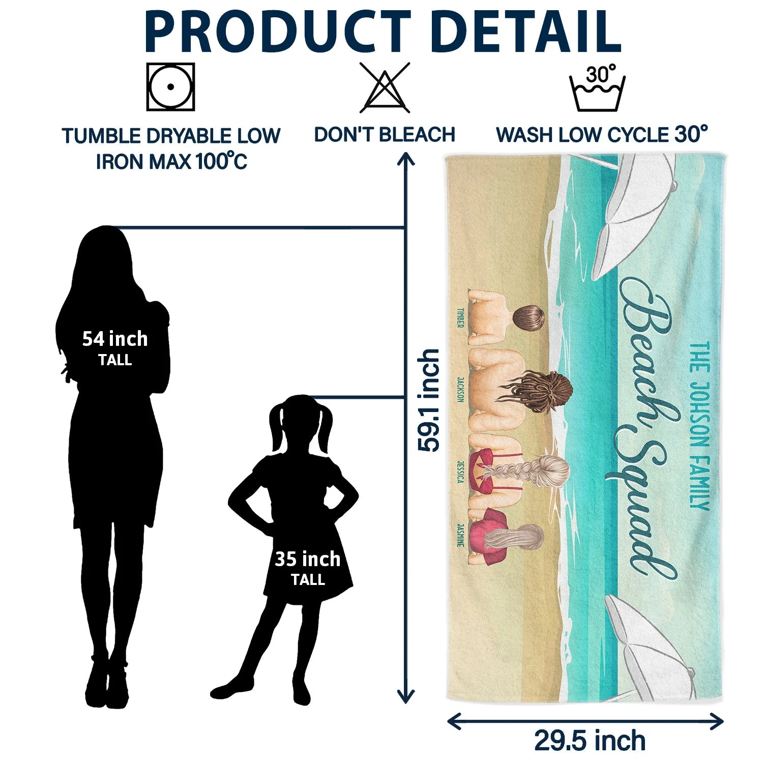 Beach Squad - Gift For Family, Dad, Mom, Couple - Personalized Beach Towel - Image 6