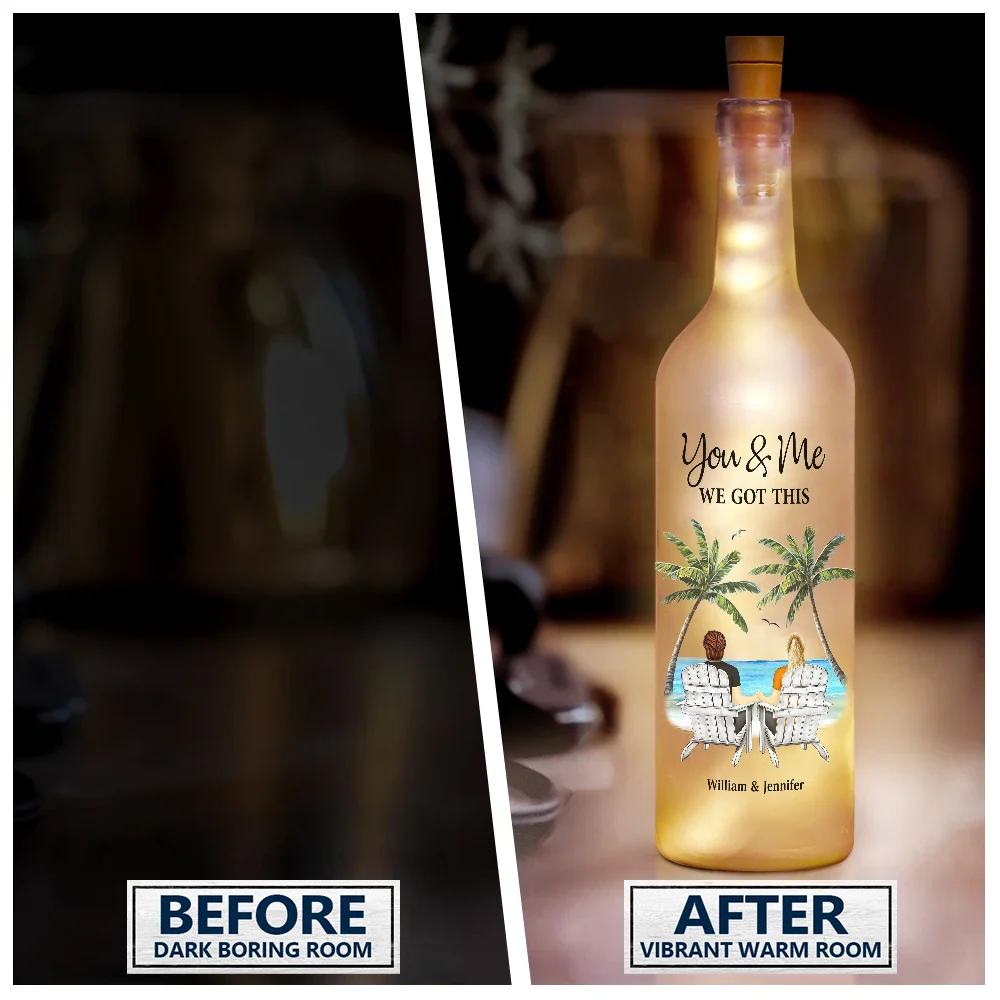 Beach Till Our Last Breath - Personalized Bottle Light - Image 3