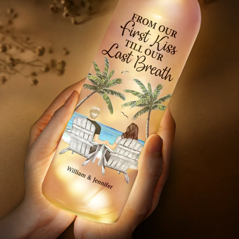 Beach Till Our Last Breath - Personalized Bottle Light - Image 4