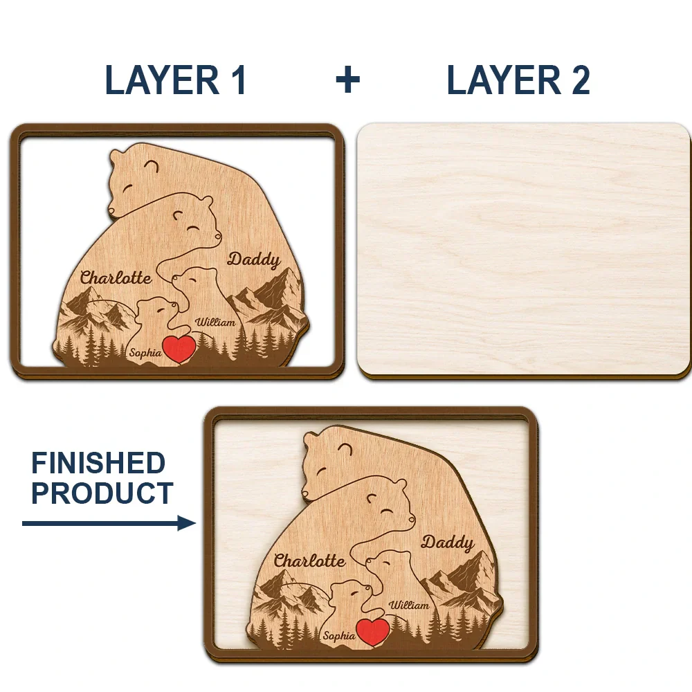 Bear Family Forest Style - Personalized Custom Shaped Car Visor Clip - Image 5