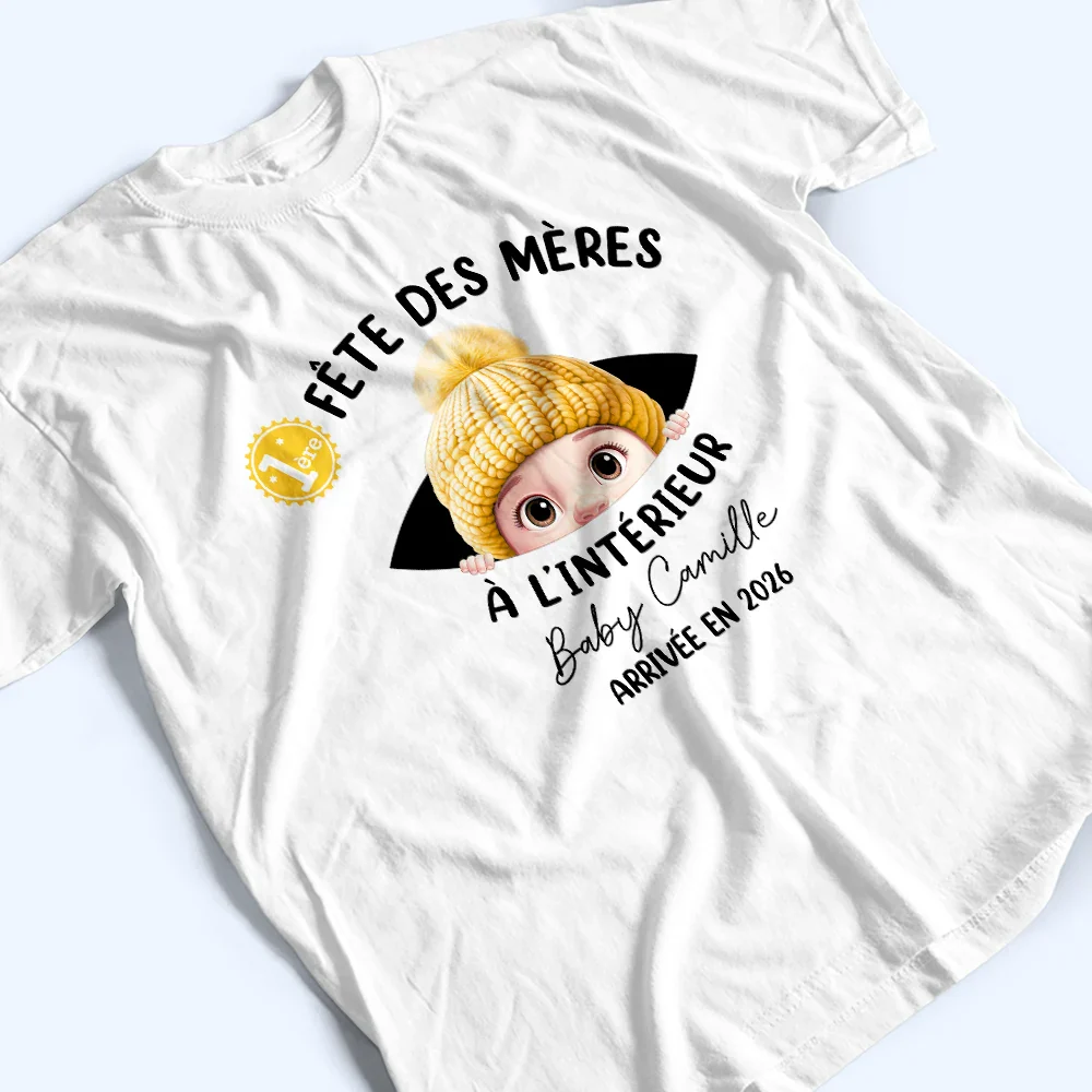 Bébé À L'intérieur - Pour Future Maman - T-Shirt Personnalisé - Image 3
