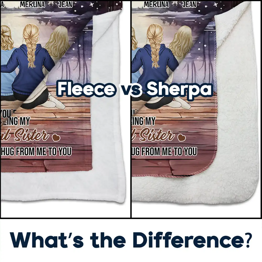 Because Of You I Laugh A Little Harder - Personalized Fleece Blanket, Sherpa Blanket - Image 4