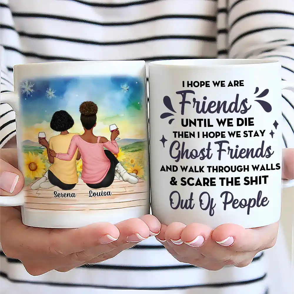 Because Of You I Laugh A Little Harder - Personalized Mug - Image 2