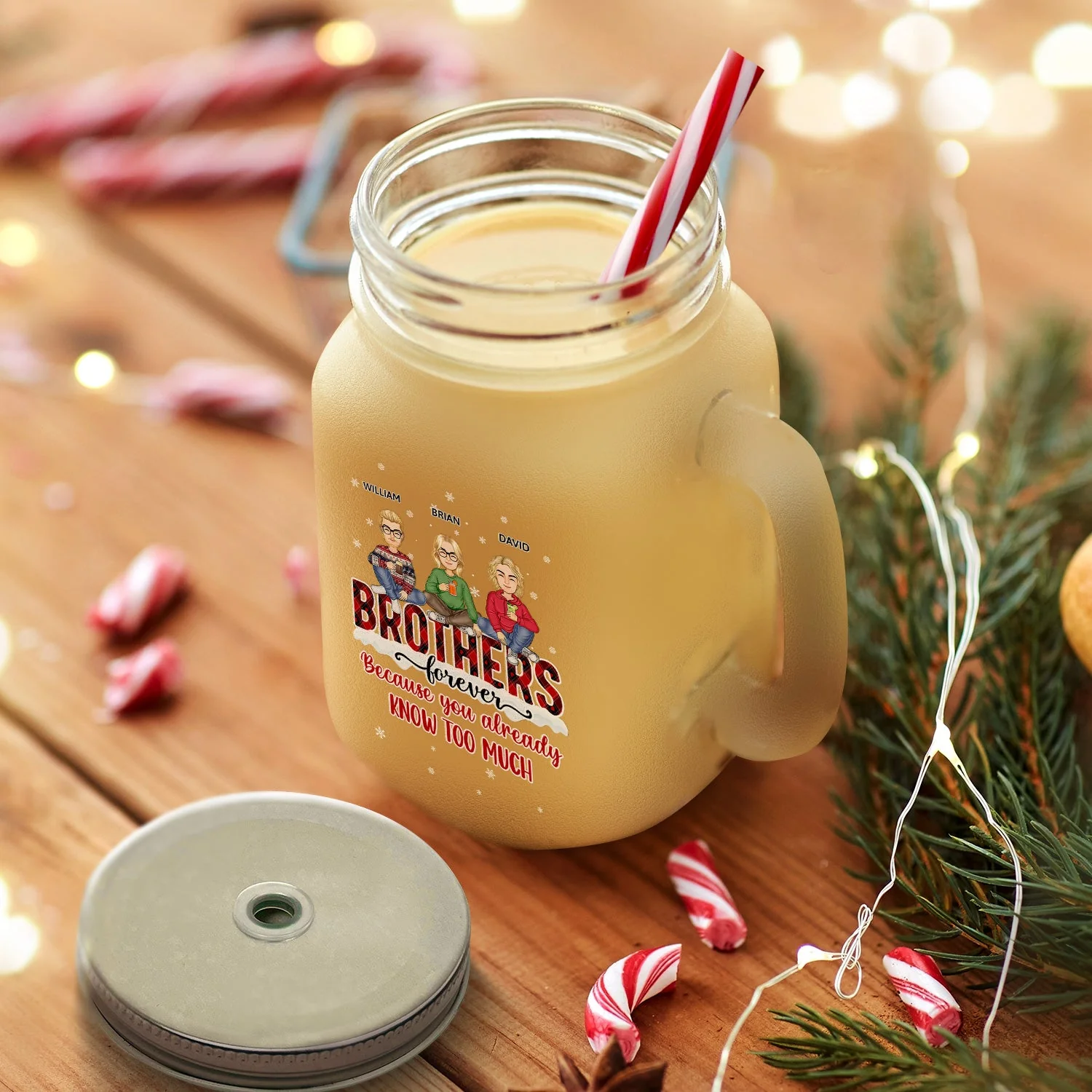 Because You Already Know Too Much - Christmas Gift For Bestie, Colleague, Sibling - Personalized Mason Jar Cup With Straw - Image 2