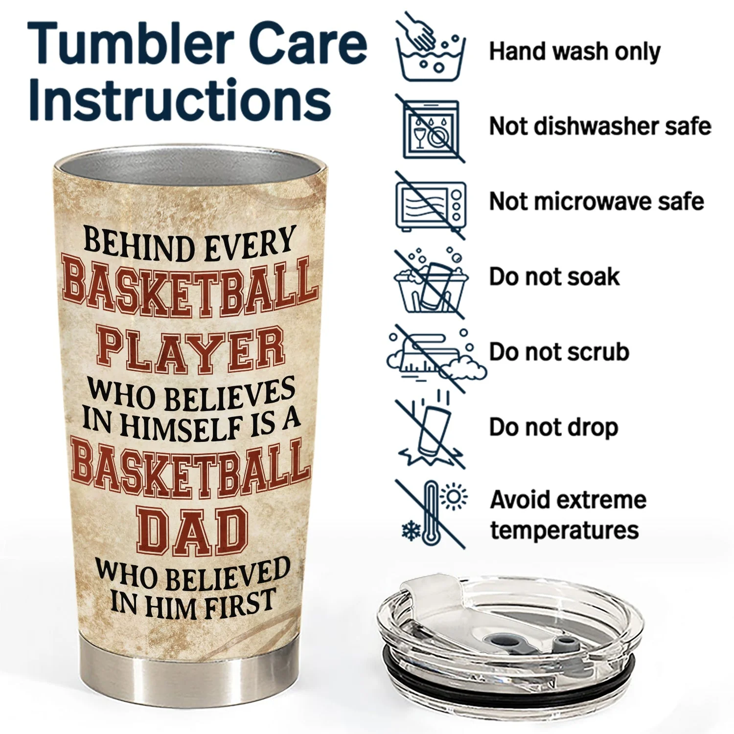 Behind Every Basketball Player Who Believes - Gift For Basketball Fans, Dad, Father - Personalized Custom Tumbler - Image 5