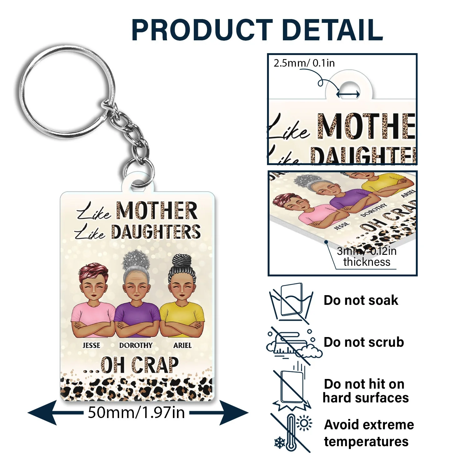 Behind Every Crazy Daughter Is A Mother Who Made Her That Way - Birthday, Loving Gift For Mommy, Mother, Grandma, Grandmother - Personalized Custom Acrylic Keychain - Image 5