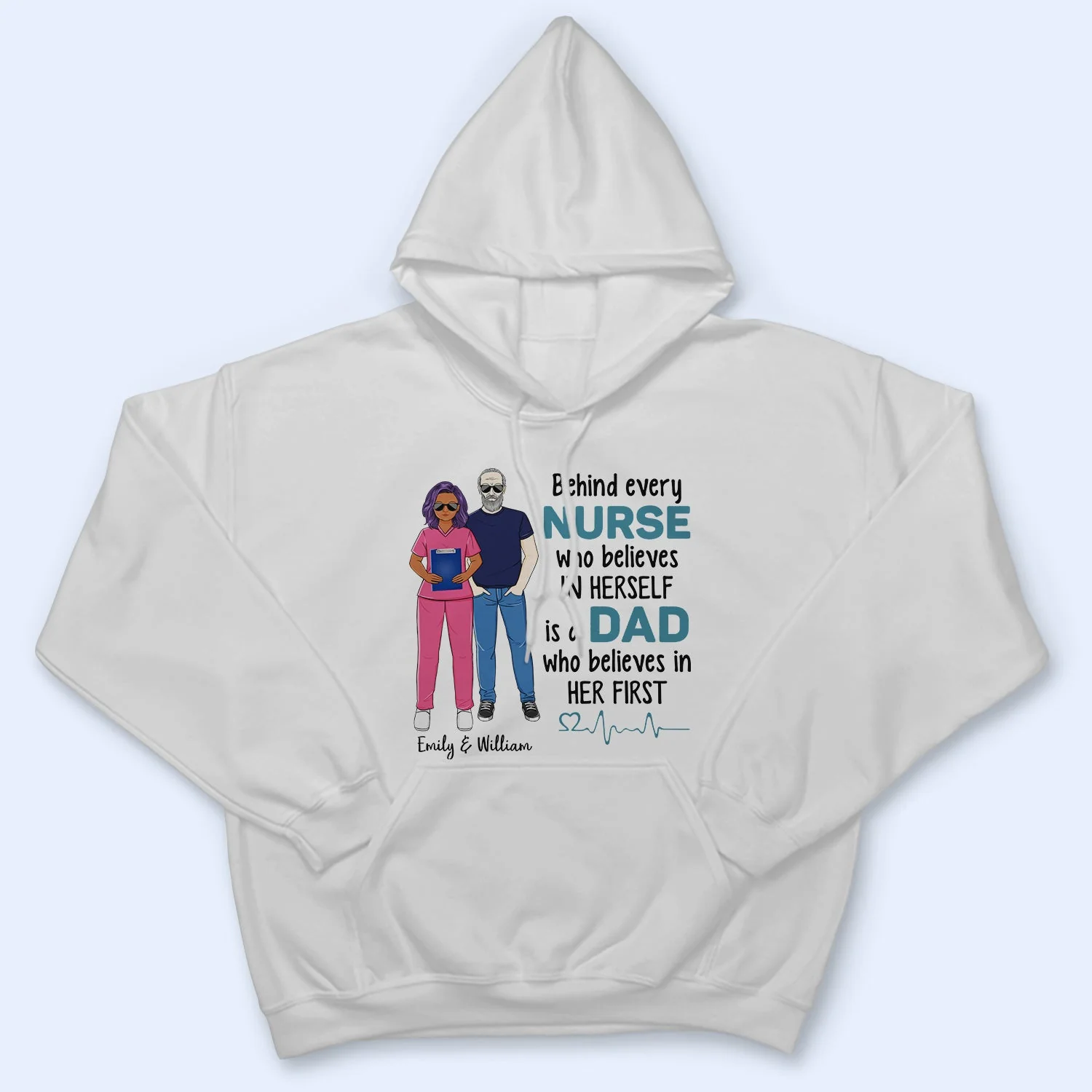Behind Every Nurse Who Believes In Herself - Gift For Nurse - Personalized Custom T Shirt - Image 4