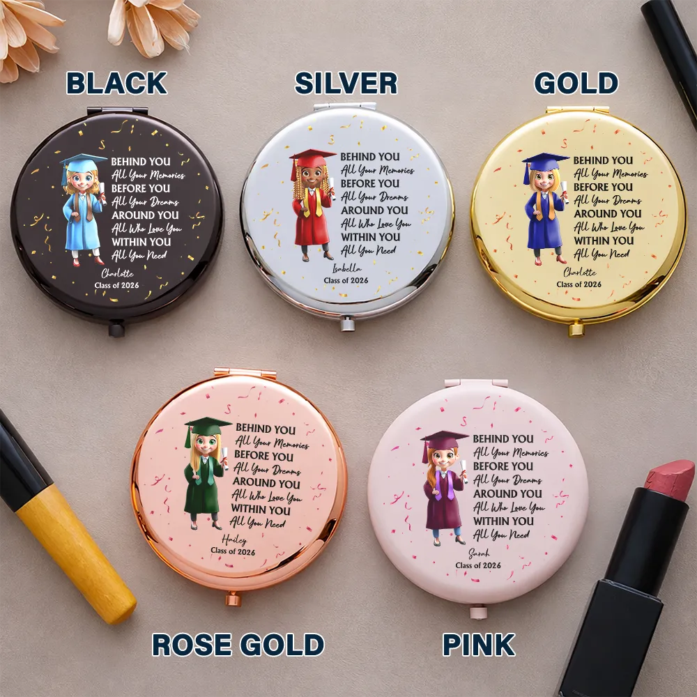 Behind You All Memories Graduation - Personalized Compact Mirror - Image 4