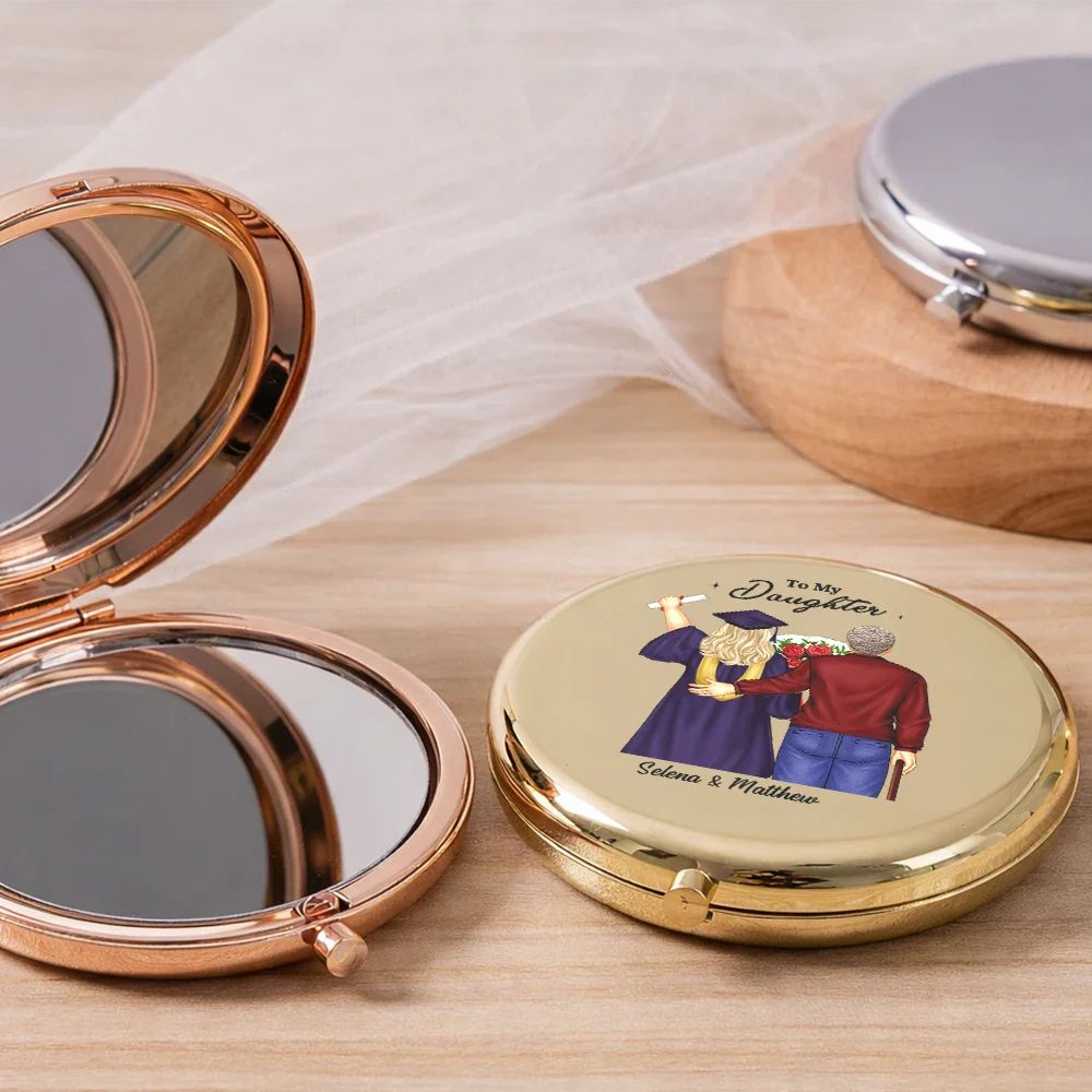 Behind You All Memories Mother Daughter Graduation - Personalized Compact Mirror - Image 2