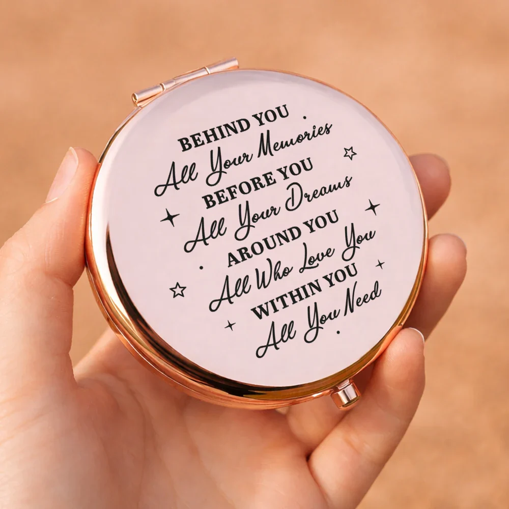 Behind You All Memories Mother Daughter Graduation - Personalized Compact Mirror - Image 5