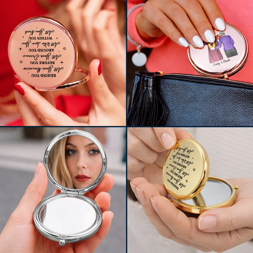 Behind You All Memories Mother Daughter Graduation - Personalized Compact Mirror - Image 6