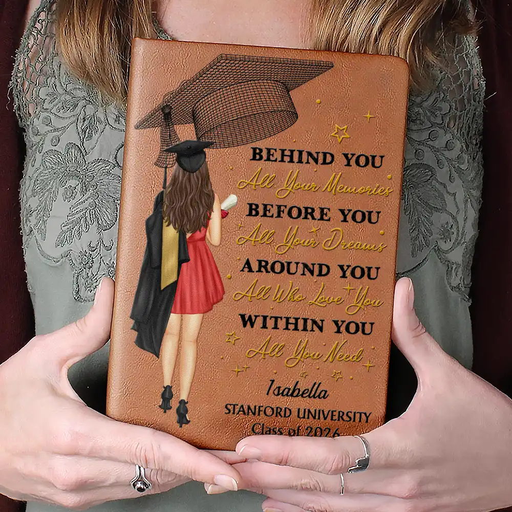 Behind You All Memories - Personalized Leather Journal - Image 4