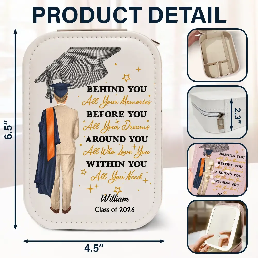Behind You All Memories - Personalized Makeup Box With LED Mirror - Image 6