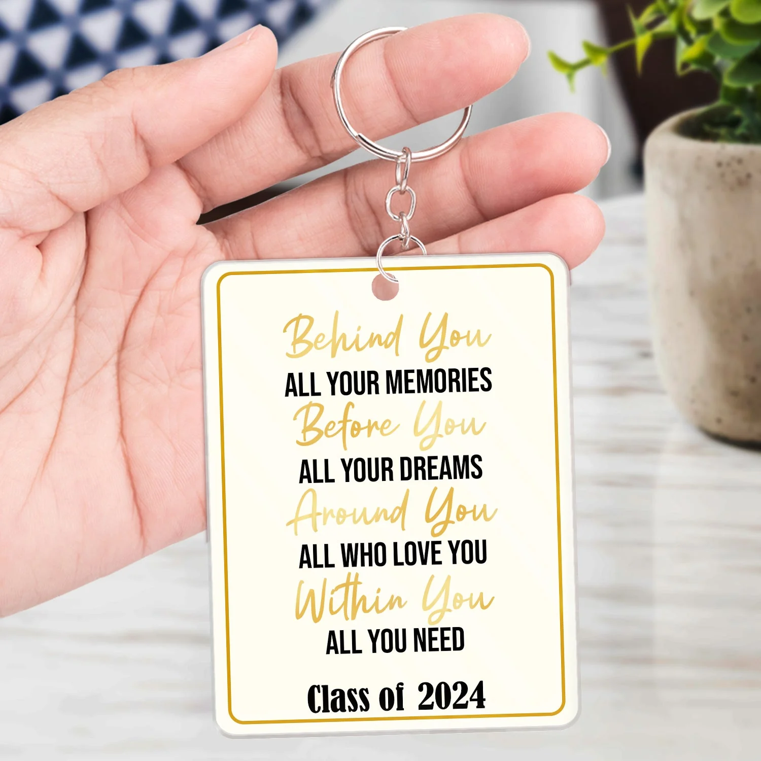 Behind You All Your Memories - Graduation Gift - Personalized Acrylic Keychain - Image 4
