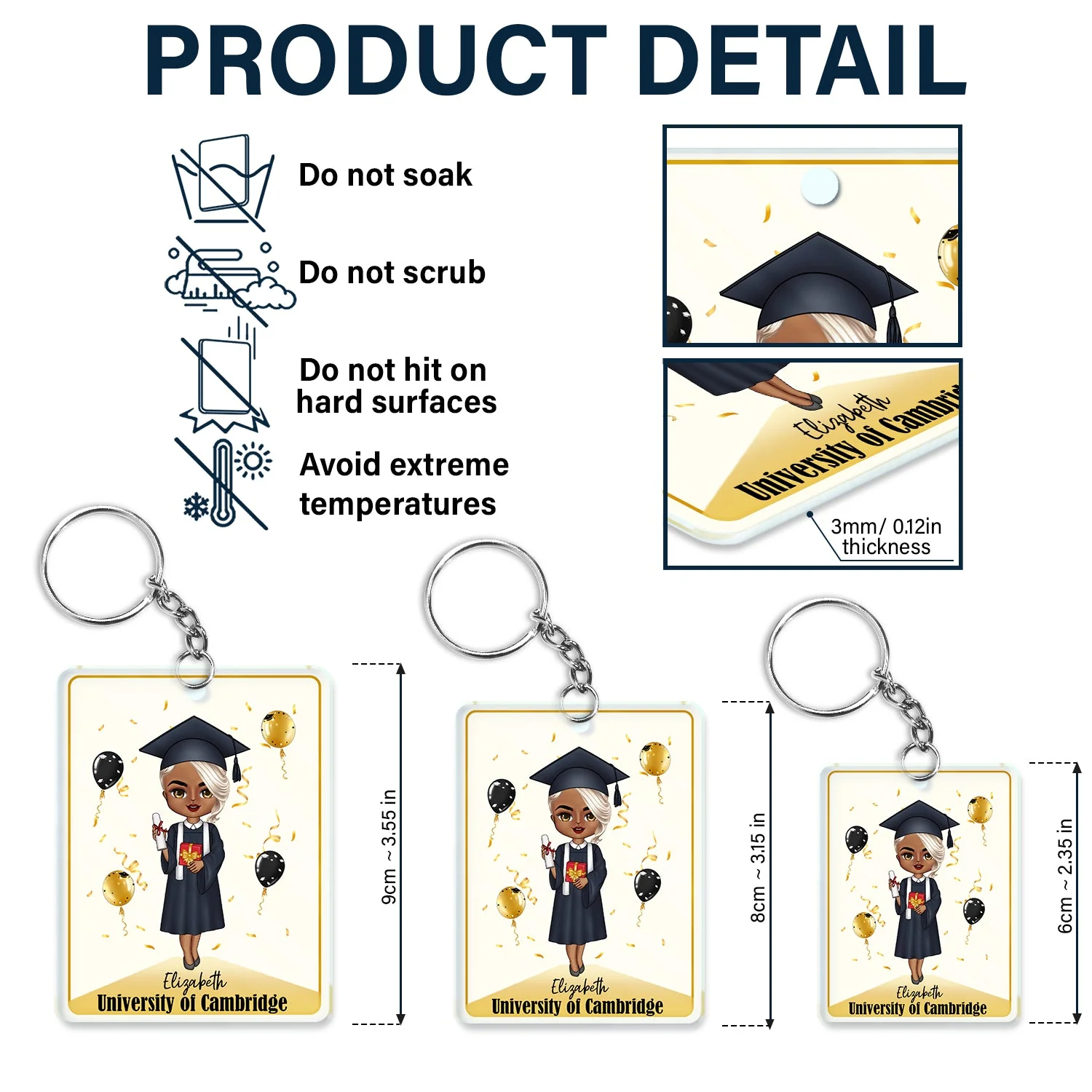 Behind You All Your Memories - Graduation Gift - Personalized Acrylic Keychain - Image 5
