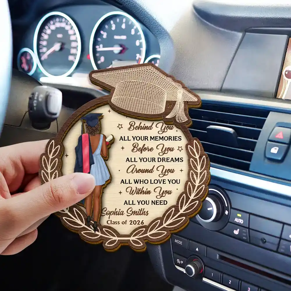 Behind You All Your Memories - Personalized Custom Shaped Car Visor Clip - Image 3