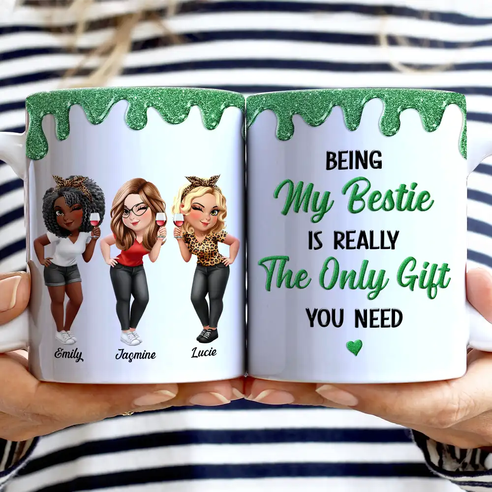 Being My Bestie Is Really The Only Gift You Need - Personalized White Edge-to-Edge Mug - Image 2