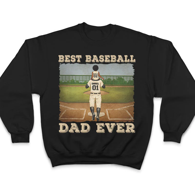 Best Baseball Dad Ever - Gift For Father - Personalized Custom T Shirt - Image 5