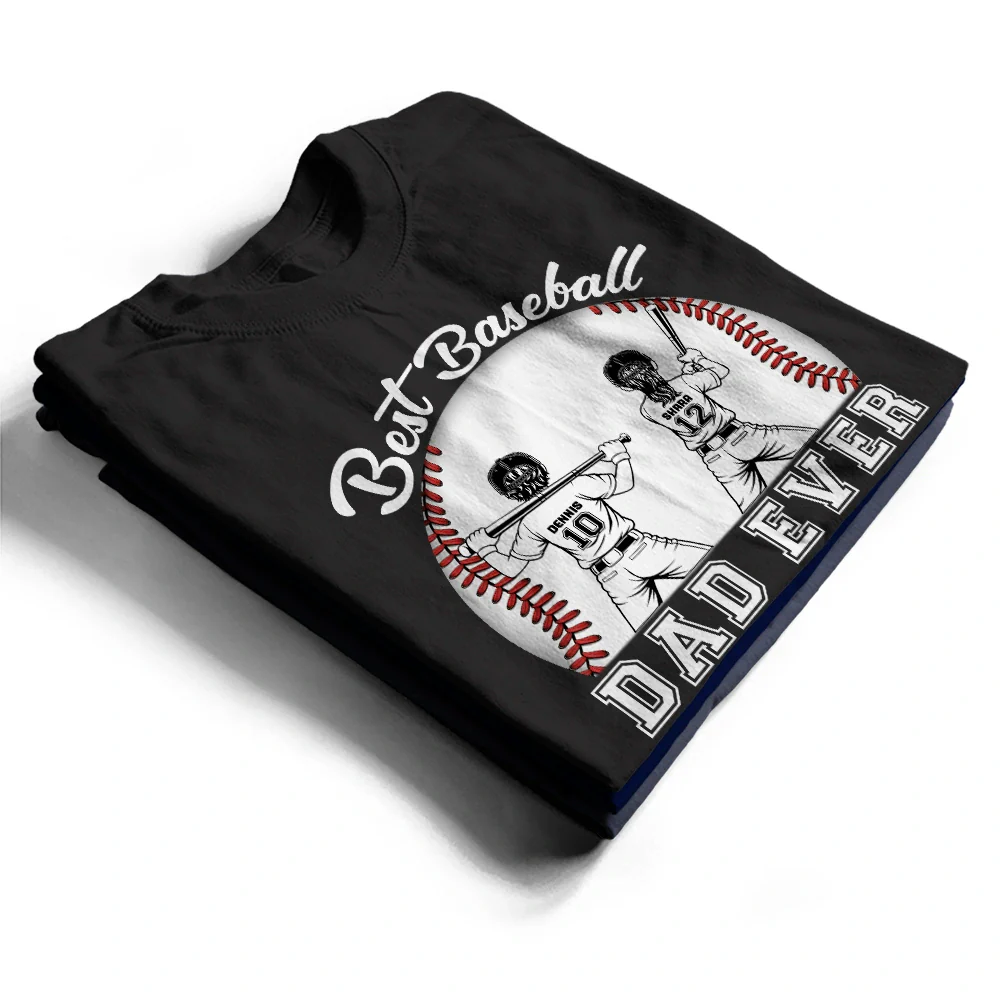 Best Baseball Mom Dad Ever - Personalized T Shirt - Image 2