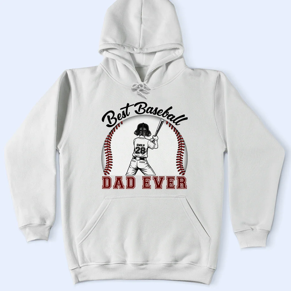 Best Baseball Mom Dad Ever - Personalized T Shirt - Image 5