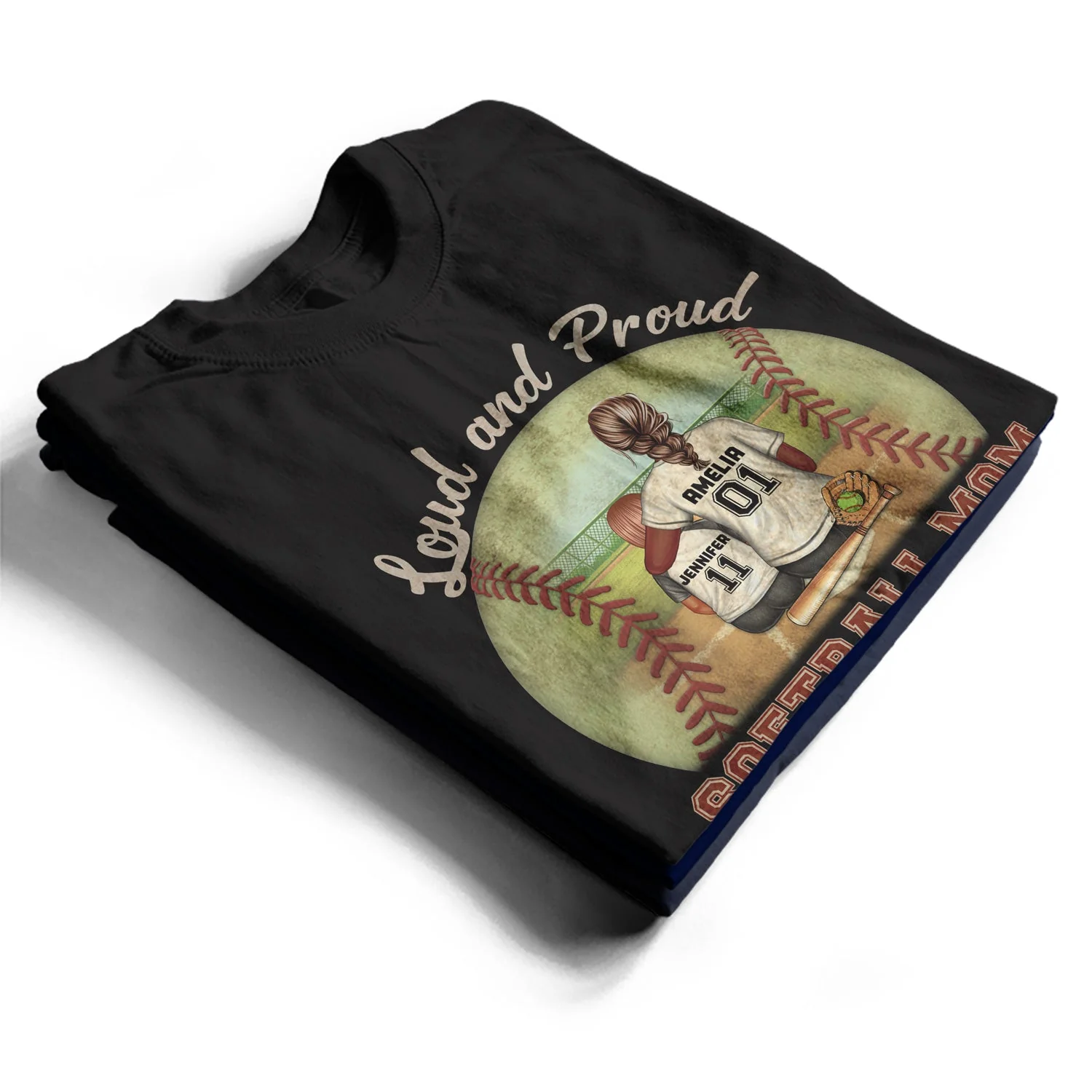 Best Baseball Softball Mom Ever - Birthday, Loving Gift For Sport Fan, Mom, Mother - Personalized Custom T Shirt - Image 2