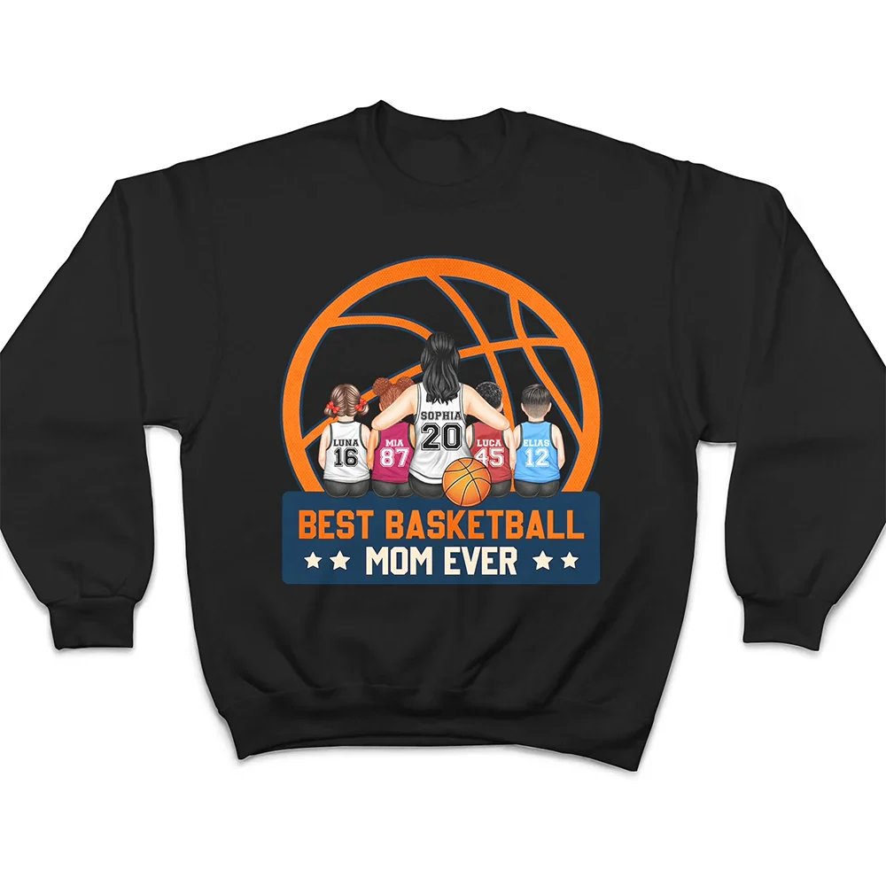 Best Basketball Mom Ever - Gift For Sport Mom, Basketball Mom - Personalized T Shirt - Image 3