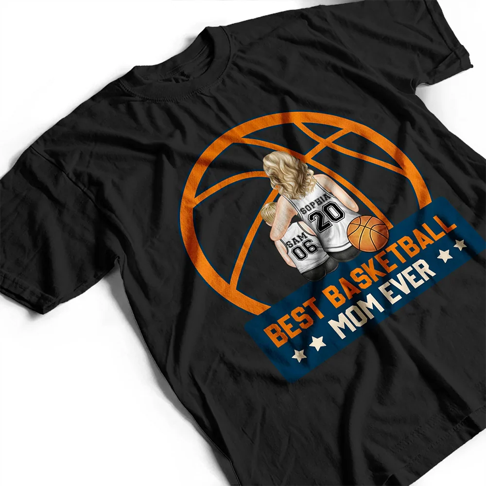 Best Basketball Mom Ever - Gift For Sport Mom, Basketball Mom - Personalized T Shirt - Image 5