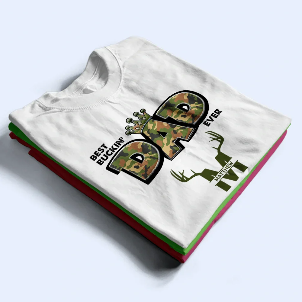 Best Buckin Dad Ever - Personalized T Shirt - Image 2
