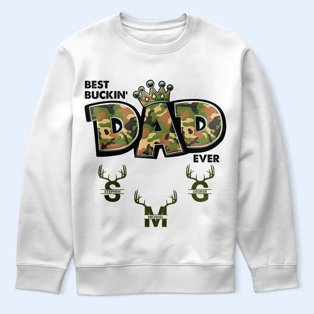 Best Buckin Dad Ever - Personalized T Shirt - Image 5