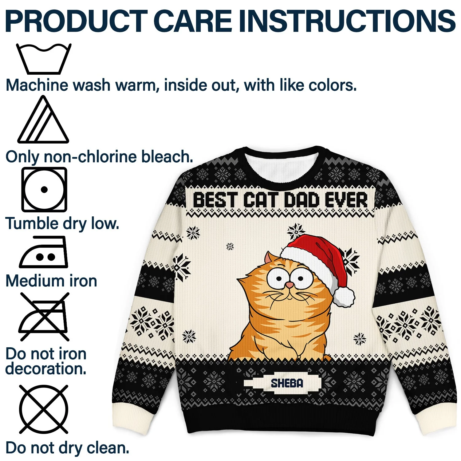 Best Cat Mom Ever - Christmas Gift, Gift For Cat Lovers, Cat Mom, Cat Dad, Pet Lovers - Personalized Unisex Ugly Sweater - Image 7