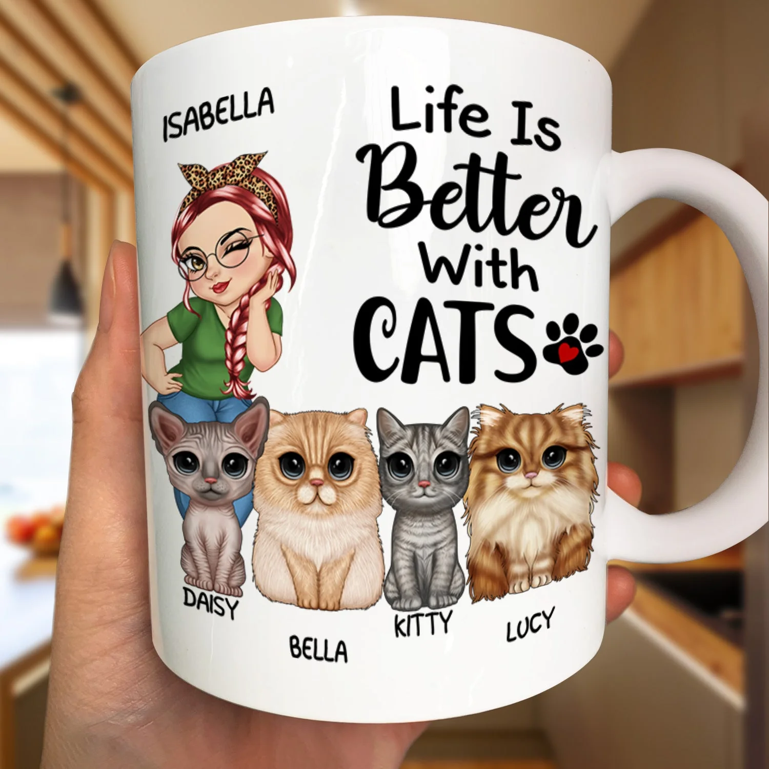 Best Cat Mom Ever - Funny Gift For Cat Lovers, Cat Moms - Personalized Mug - Image 3