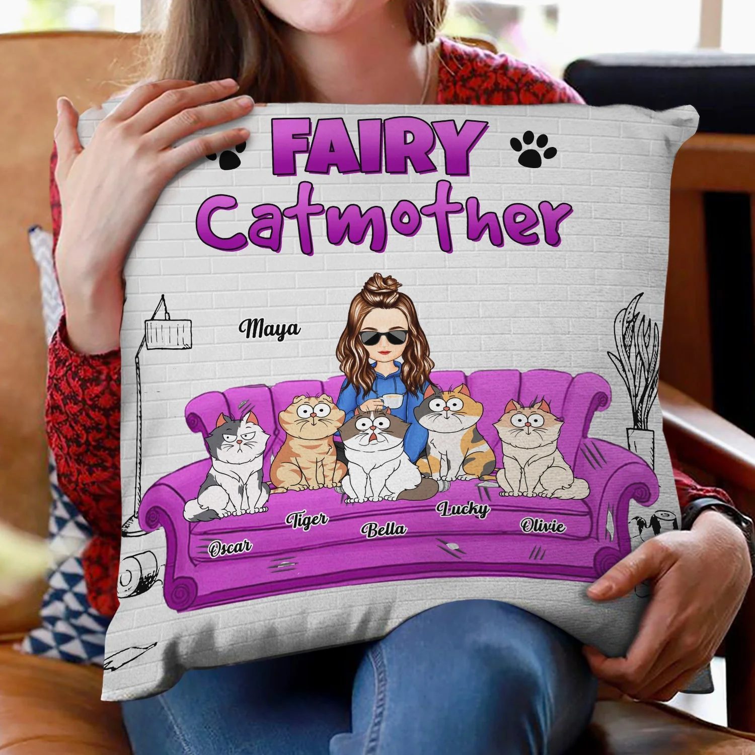 Best Cat Mom Ever - Gift For Cat Lovers - Personalized Pillow - Image 2