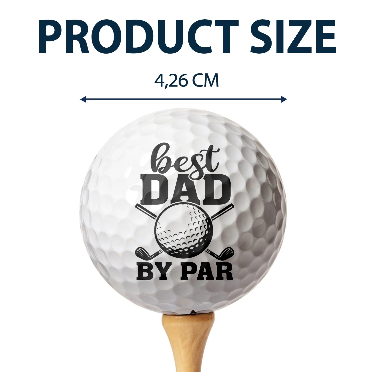 Best Dad By Par - Gift For Dad, Father, Grandpa, Golfer, Golf Lover - Personalized Golf Ball - Image 4