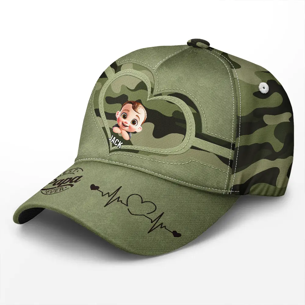 Best Dad Ever 3D Cartoon Kids - Personalized Classic Cap - Image 2