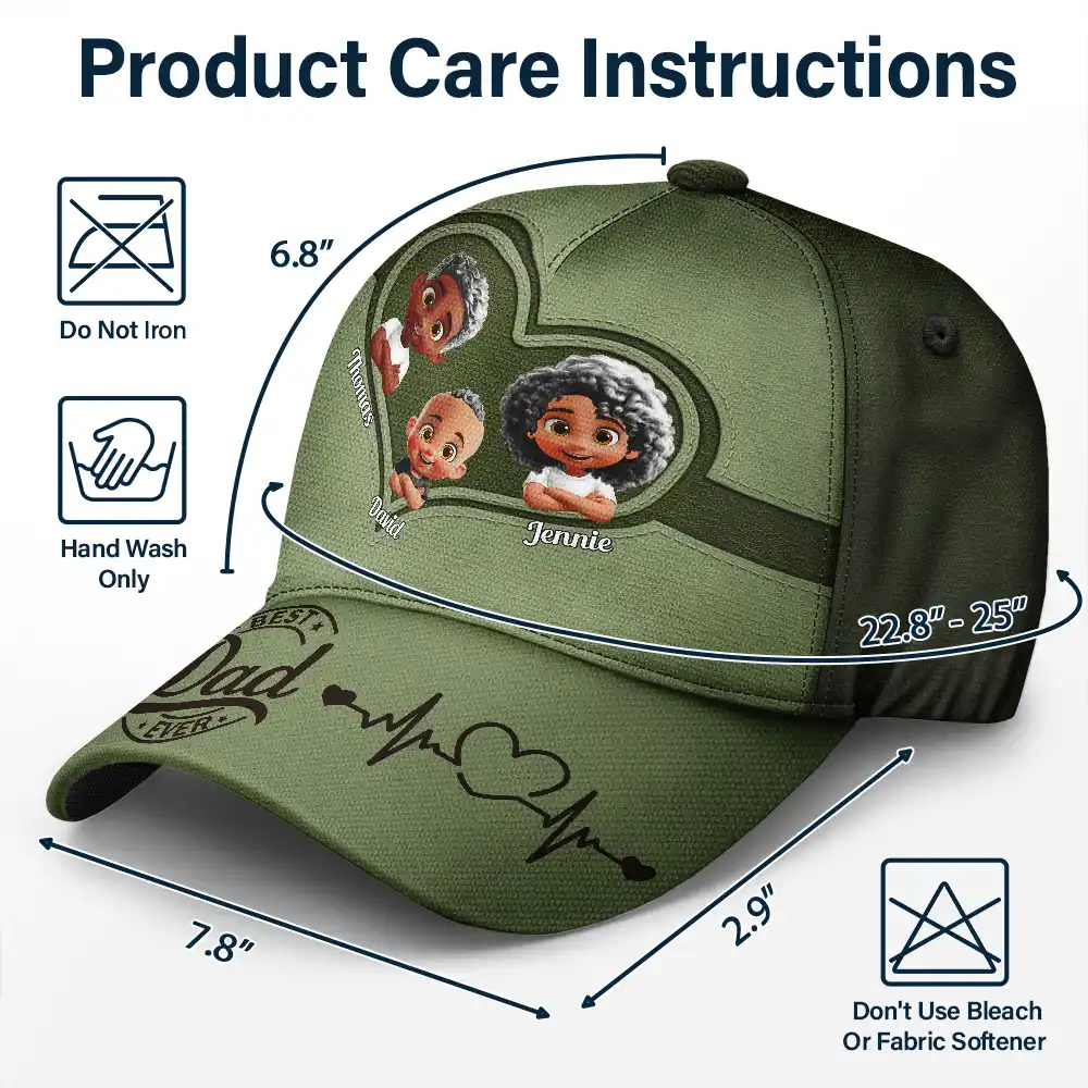 Best Dad Ever 3D Crossed Arms - Personalized Classic Cap - Image 6
