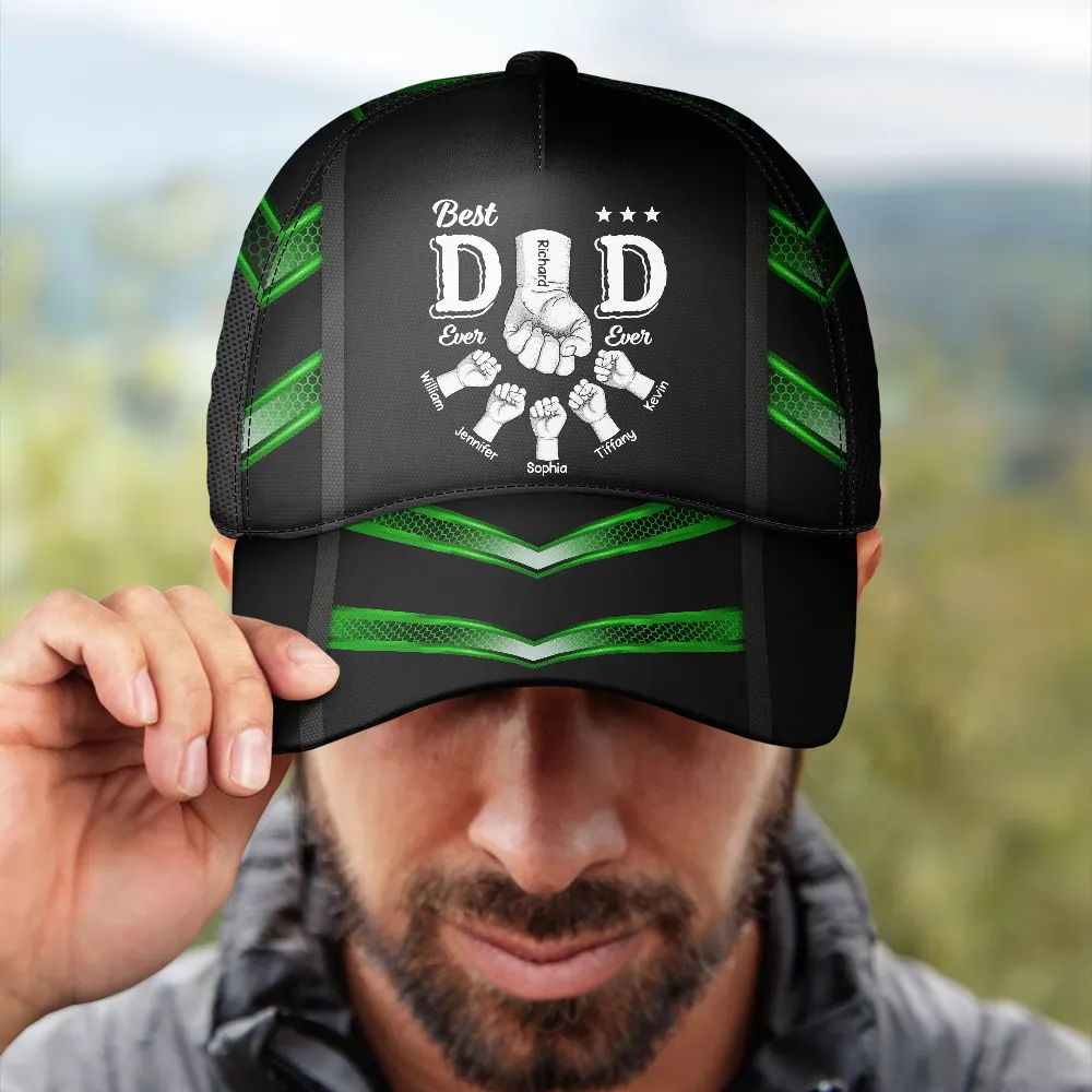 Best Dad Ever Ever - Personalized Classic Cap - Image 4