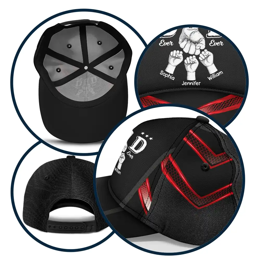 Best Dad Ever Ever - Personalized Classic Cap - Image 5
