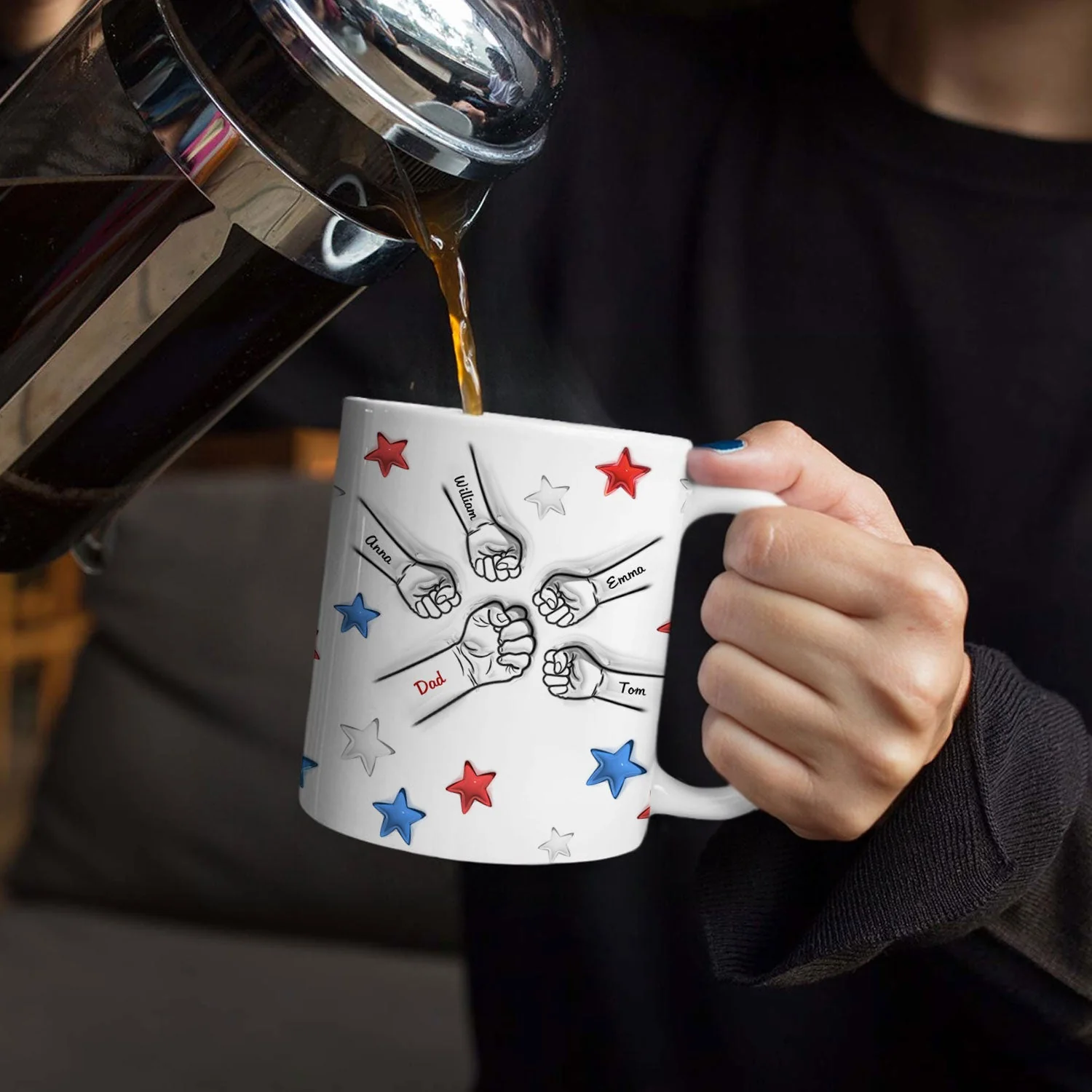 Best Dad Ever - Gift For Father, Grandpa - 3D Inflated Effect Printed Mug, Personalized White Edge-to-Edge Mug - Image 4
