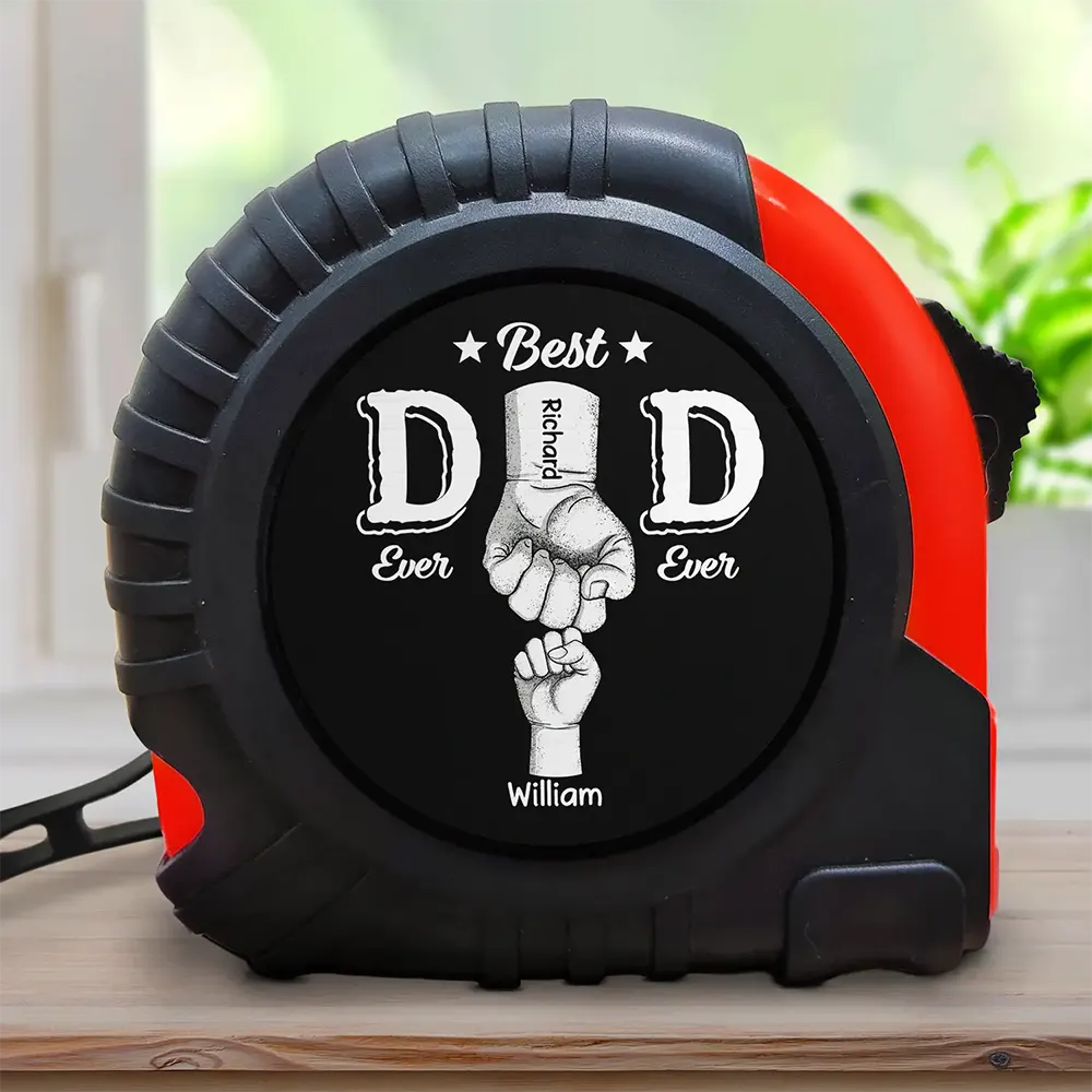 Best Dad Ever Hand Punch - Personalized Tape Measure - Image 2